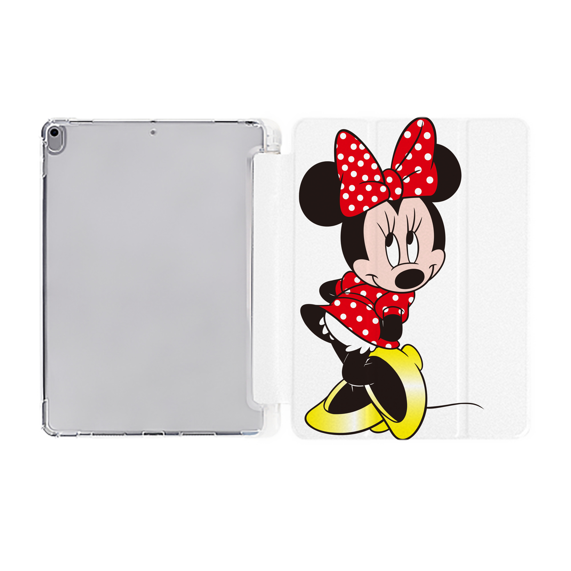 （画像用） ミッキーマウス Mickey Mouse IPad ケース ペン収納付き 三つ折りスタンド PUレザー×シリコン 対応機種9.5/10.5/10.9インチ